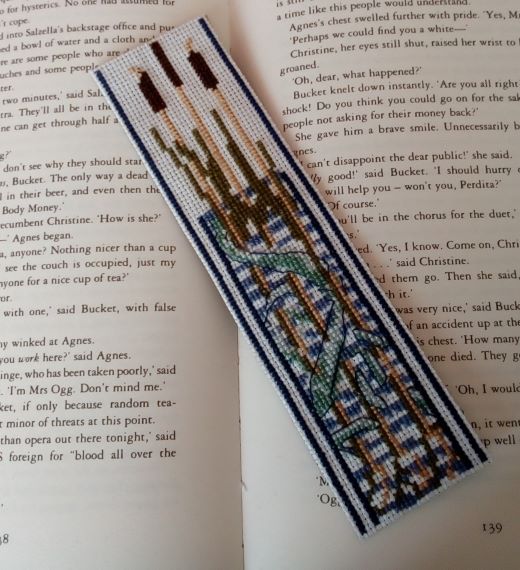 Eel and Bullrushes Cross Stitch Bookmark - main product image