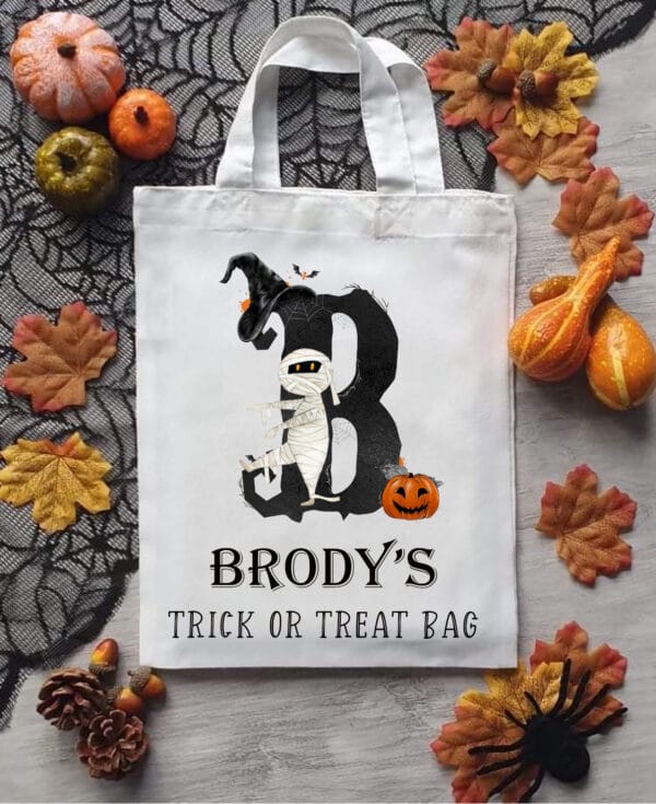 Trick or Treat Bag, Halloween Personalised Sweets Bag, Children bag - main product image