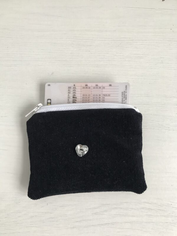 Navy coin purse with white zipper - product image 3