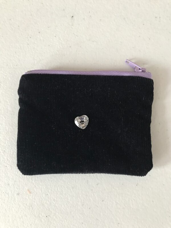 Navy coin purse with lilac zipper - main product image