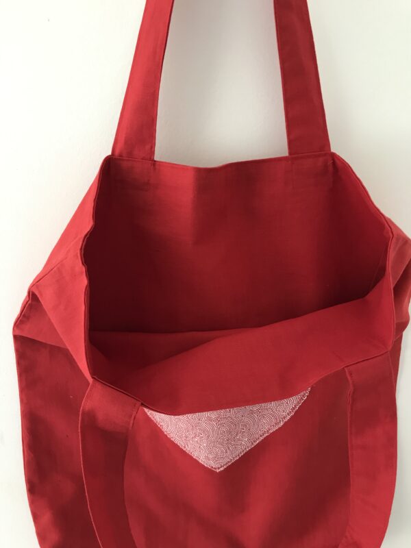 Cotton Lined Tote Bag, Red - product image 4