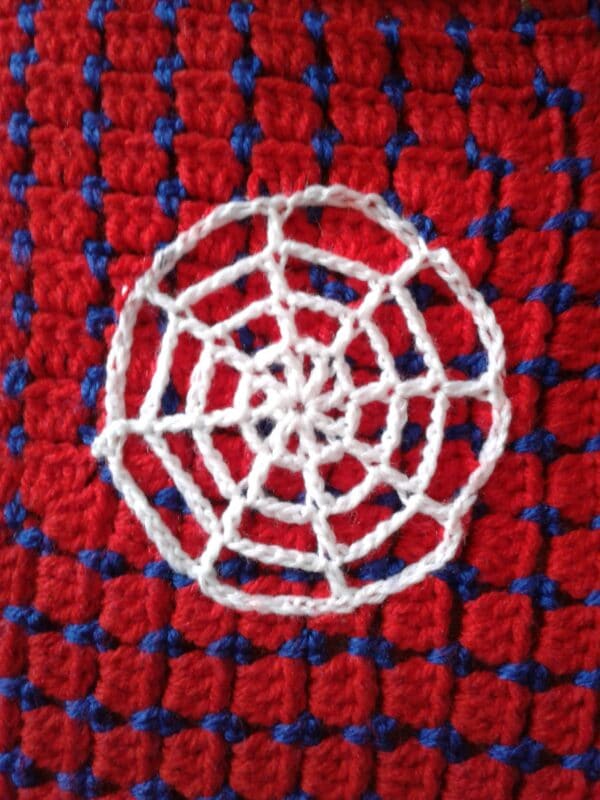 Unisex Toddler Crochet Blanket With Spider Web Appliqué - product image 2