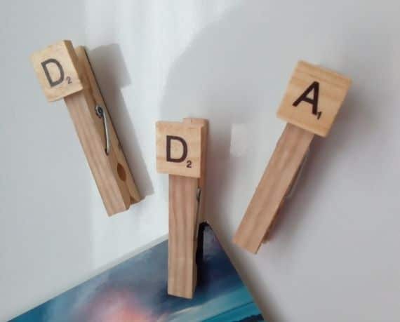 Dad Set of 3 Magnetic Pegs – Wood Grain Effect – Fridge or Noticeboard Magnets - product image 2