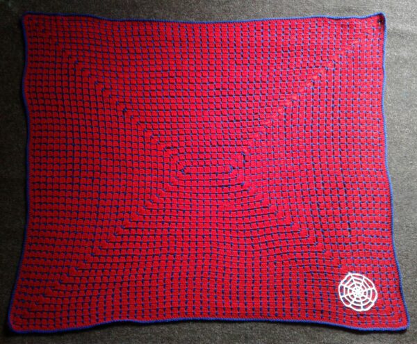 Unisex Toddler Crochet Blanket With Spider Web Appliqué - main product image