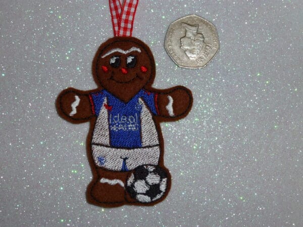 Gingerbread man footballer wearing West Bromwich Albion colours - main product image