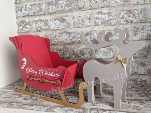 Wooden handpainted sleigh traditional - product image 2