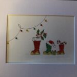 Hand painted personalised Christmas wellie picture