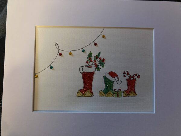 Hand painted personalised Christmas wellie picture - product image 2