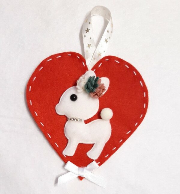 Reindeer Christmas heart hanging decorations - main product image