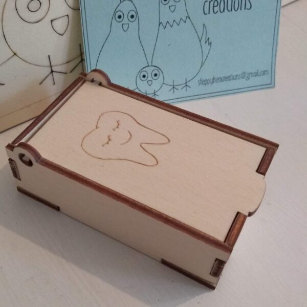 Small box for tooth fairy visit | Laser cut and engraved wood - product image 2