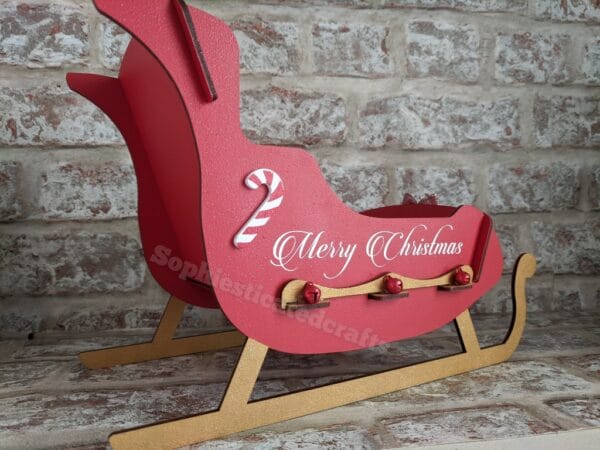 Wooden handpainted sleigh traditional - product image 3