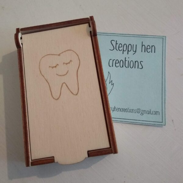 Small box for tooth fairy visit | Laser cut and engraved wood - main product image