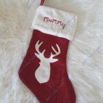 Personalised Christmas stocking with Stag Head applique