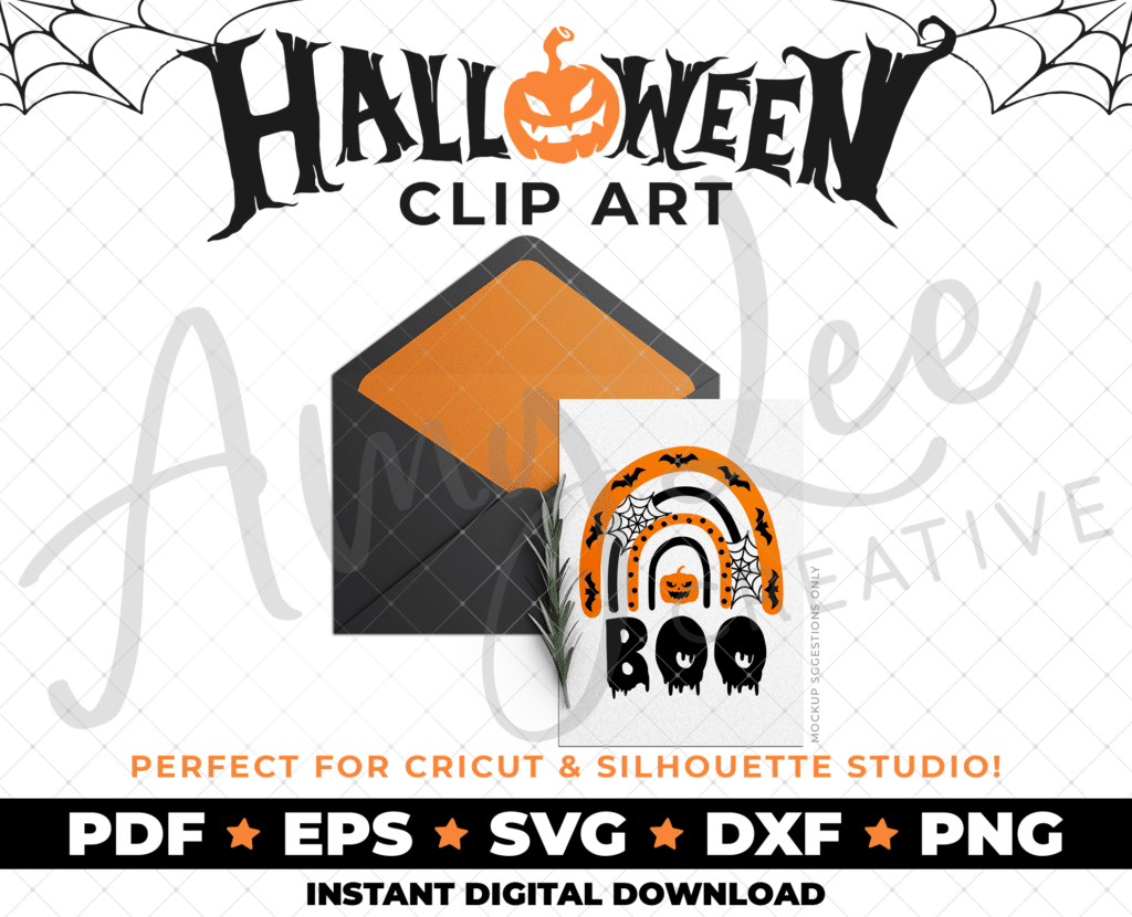 Halloween Clip Art: BOO Rainbow