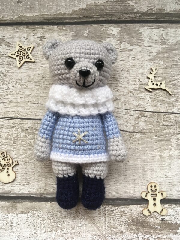 Teddy bear in winter jumper, Christmas present, birthday gift, nursery decor - main product image