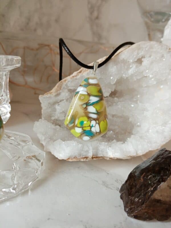 Forest glass pendant and earrings - product image 5