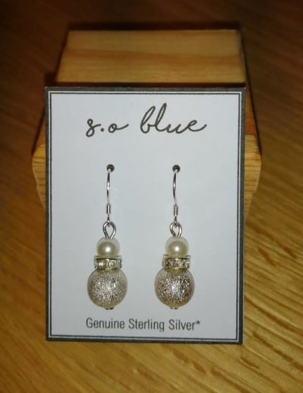 [0012] Sterling Silver Sparkle Hook Earrings - main product image