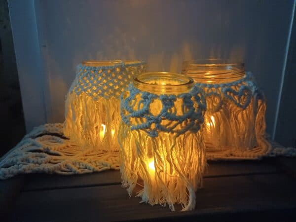 Handmade macrame jar lantern/candle holder - product image 3