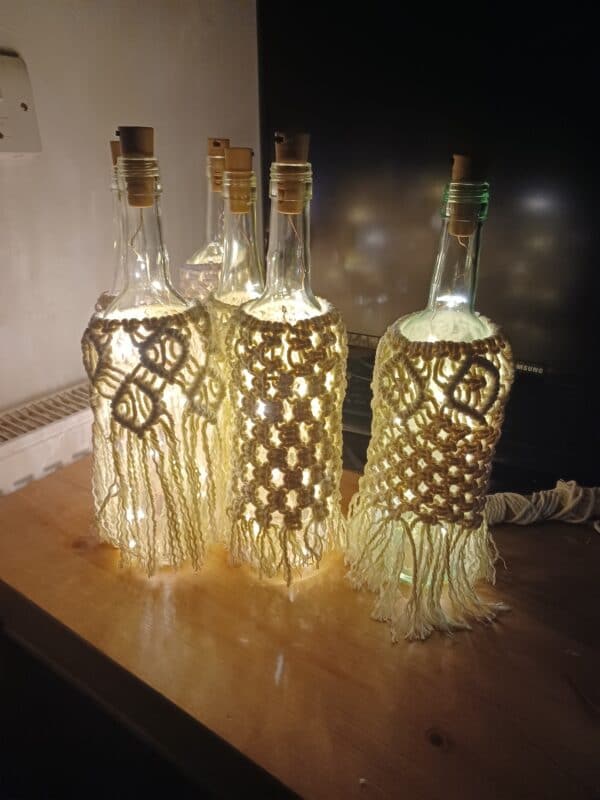 Macrame bottle cover lamp - product image 2