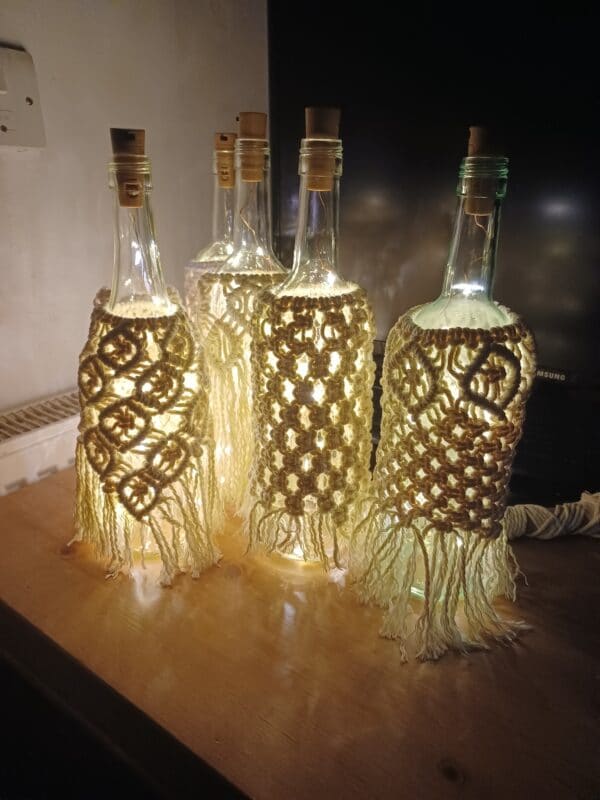 Macrame bottle cover lamp - main product image