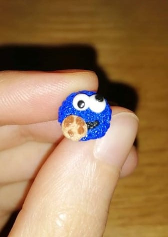 [0014] Stainless Steel Cookie Monster Polymer Clay Stud Earrings - product image 2