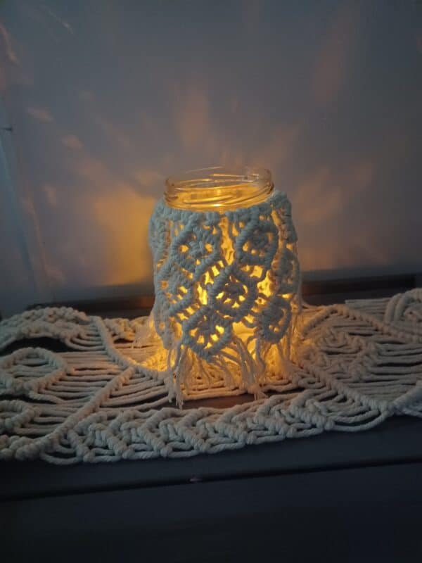 Handmade macrame jar lantern/candle holder - product image 2