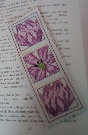 Purple Tulips Cross Stitch Bookmark - product image 3