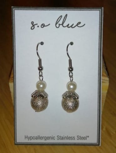 [0043] Stainless Steel Sparkle Hook Earrings - main product image