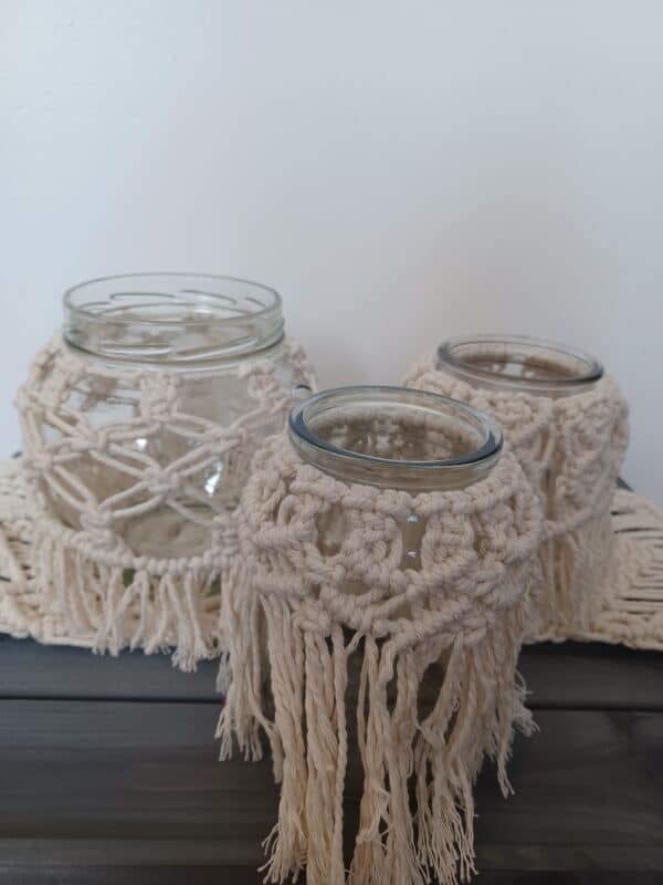 Handmade macrame jar lantern/candle holder - product image 5