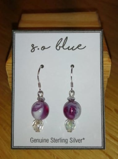 [0041] Sterling Silver Purple Swirl Hook Earrings - main product image