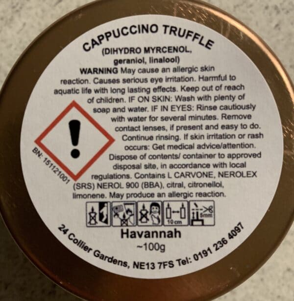 Havannah Cappuccino truffle tin candle - product image 2