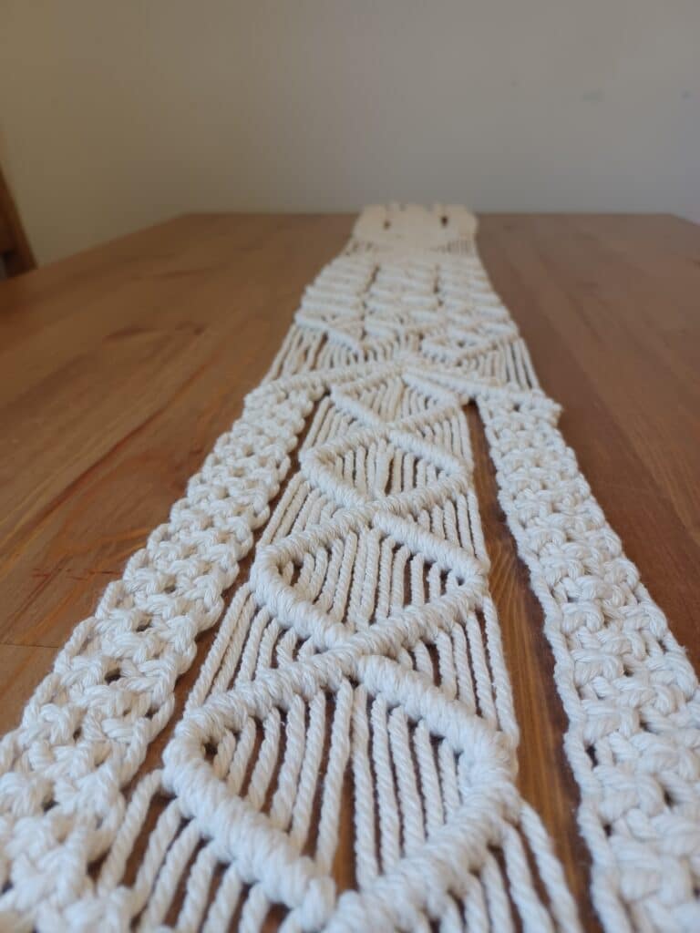 Beautiful handmade macrame table runner/wall hanging