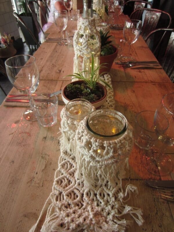 Beautiful handmade macrame table runner/wall hanging - main product image