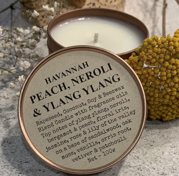 Havannah Peach, Neroli & Ylang Ylang rapeseed, coconut, soy and beeswax blend candle - main product image