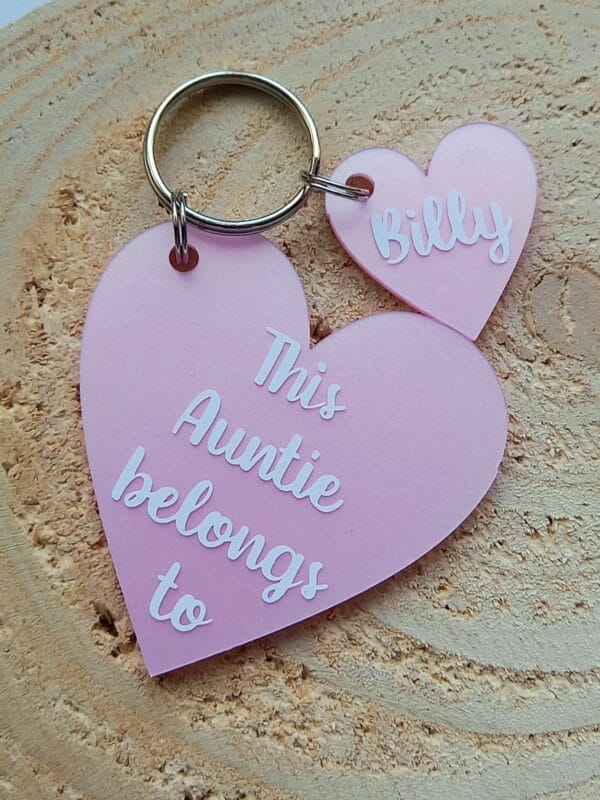 Personalised Auntie heart keyring, Mummy, Nanny, Grandma keyring - main product image