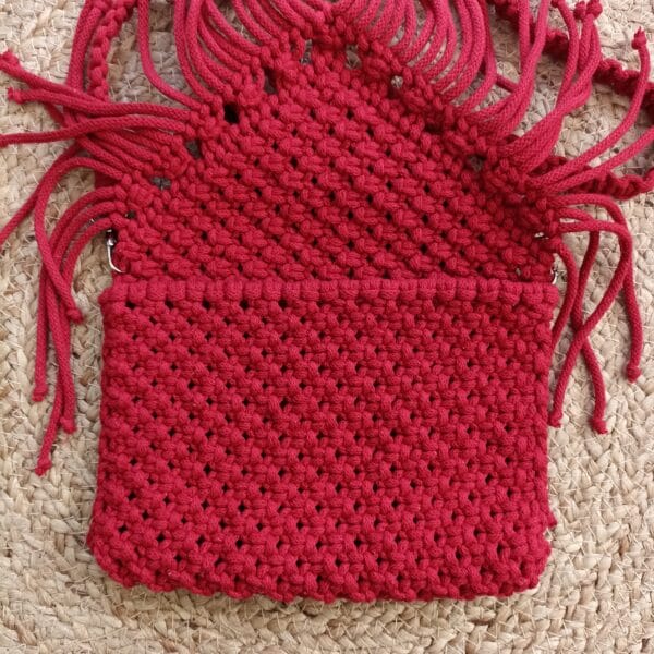 Macrame bag, red - product image 3