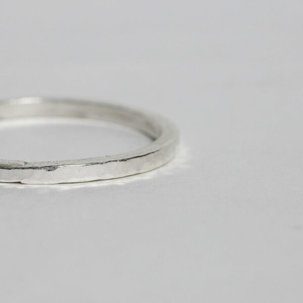 Dainty Eco Silver Hammered Ring - product image 4