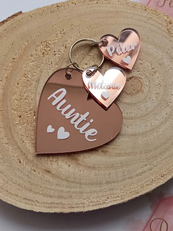 Personalised Auntie Keyring, Mummy, Nanny Grandma Heart Keyring - main product image