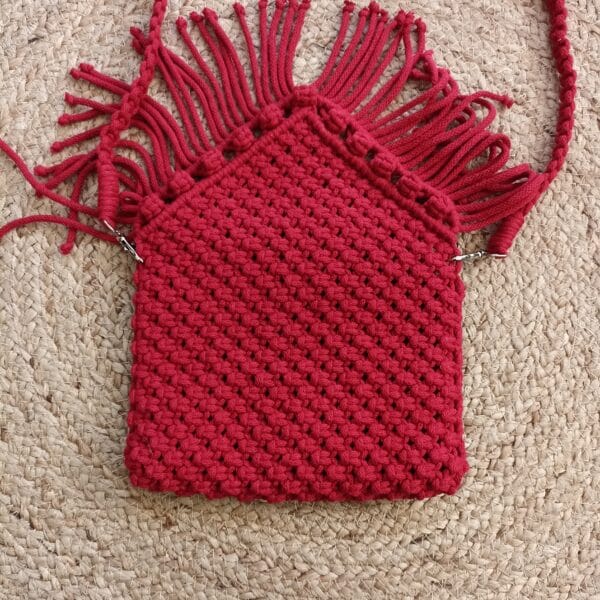 Macrame bag, red - product image 4