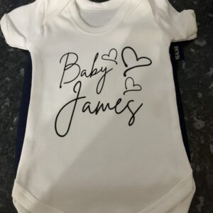 Personalised surname newborn baby bodysuit/vest, Pregnancy announcement