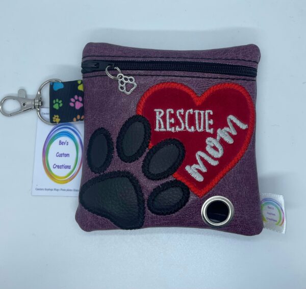 rescue Mom Embroidered Poo bag dispenser - main product image