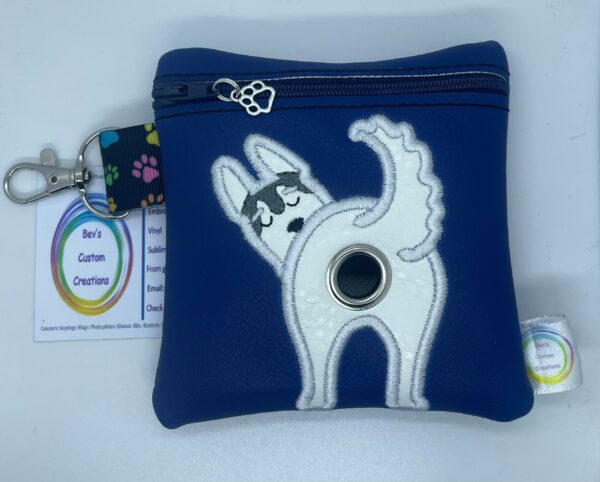 Husky Embroidered poo bag dispenser - main product image