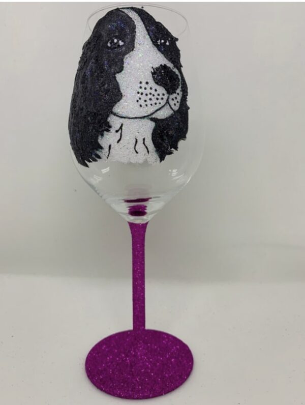 Springer Spaniel Glitter Wine Glass - product image 2