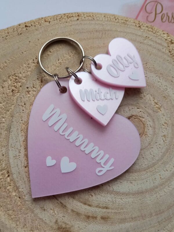 Personalised Mummy Keyring, Auntie, Grandma, Nanny heart keyring - main product image