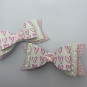 Valentines hearts kids hair bows