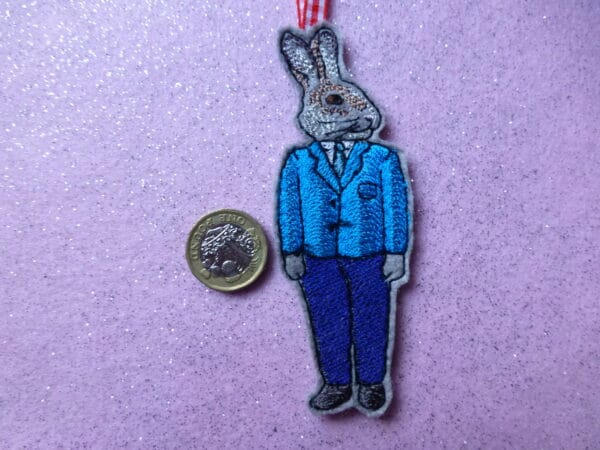 Easter Rabbit in suit hanging decoration – anthropomorphic rabbit - main product image