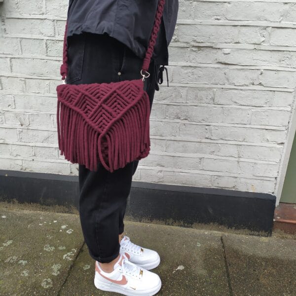 Macrame Bag, burgundy - product image 2