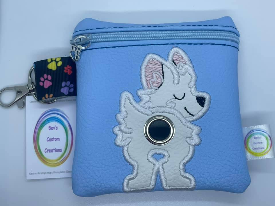 Westie embroidered poo bag dispenser