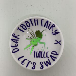 Personalised tooth fairy dish with fairy