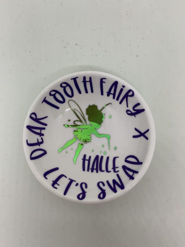 Personalised tooth fairy dish with fairy - main product image